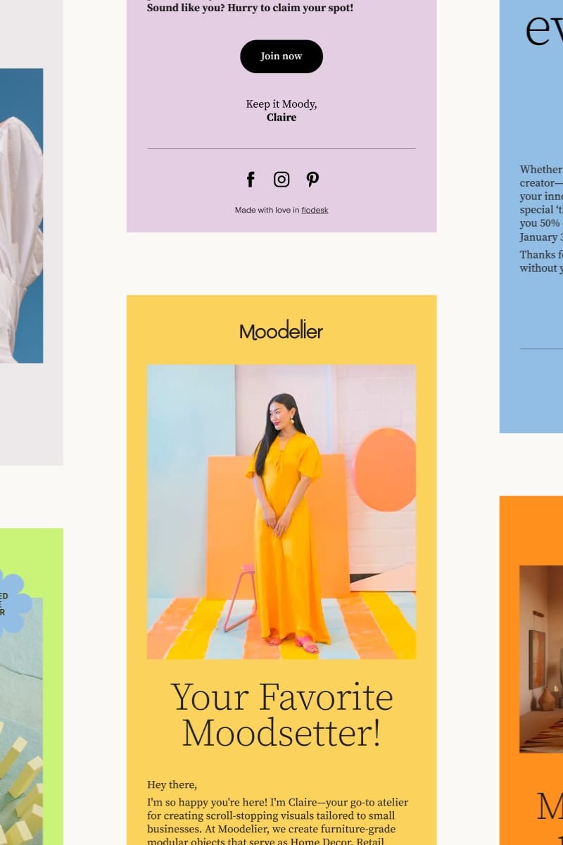 Flodesk template in email editor